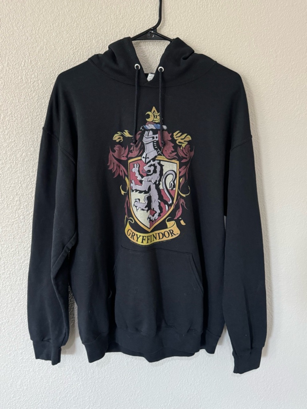 Harry Potter Gryffindor House Wizarding World Black Hoodie Size Large